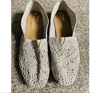 TOMS Sparkly metallic crochet slip ons